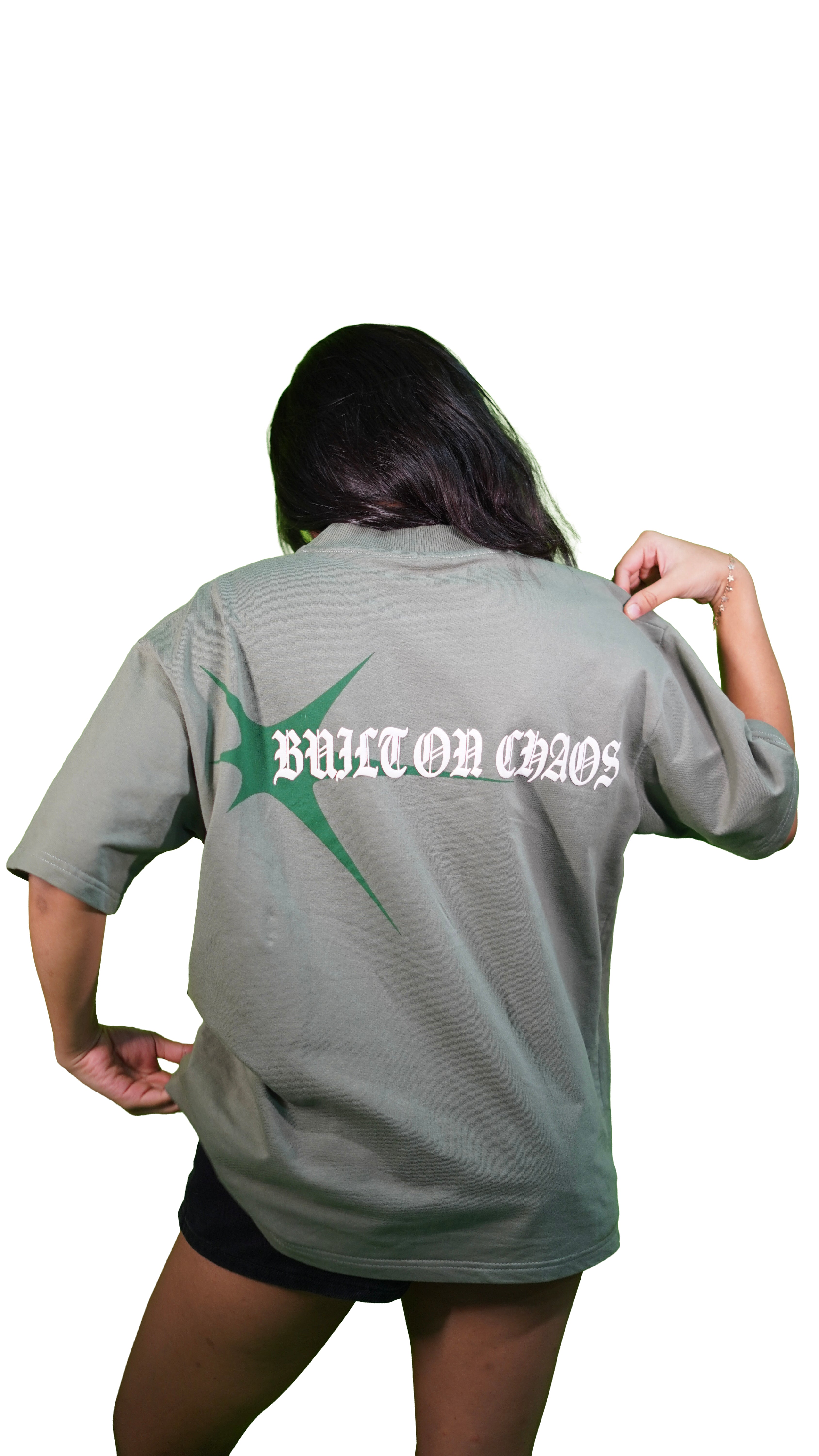 Green Chaos Born Oversized Tshirt