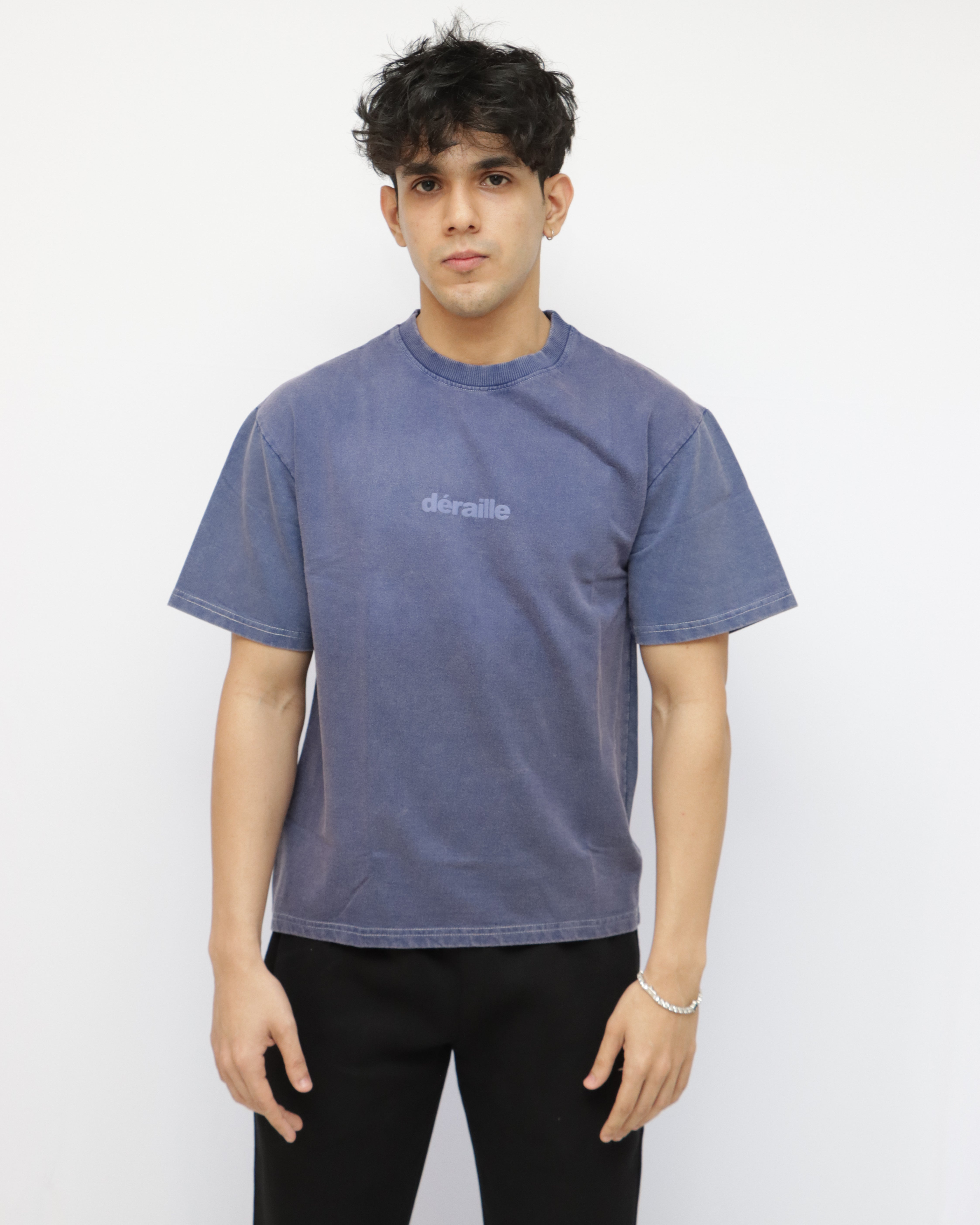 Blue Stay In Blurr Drop Down Tshirt