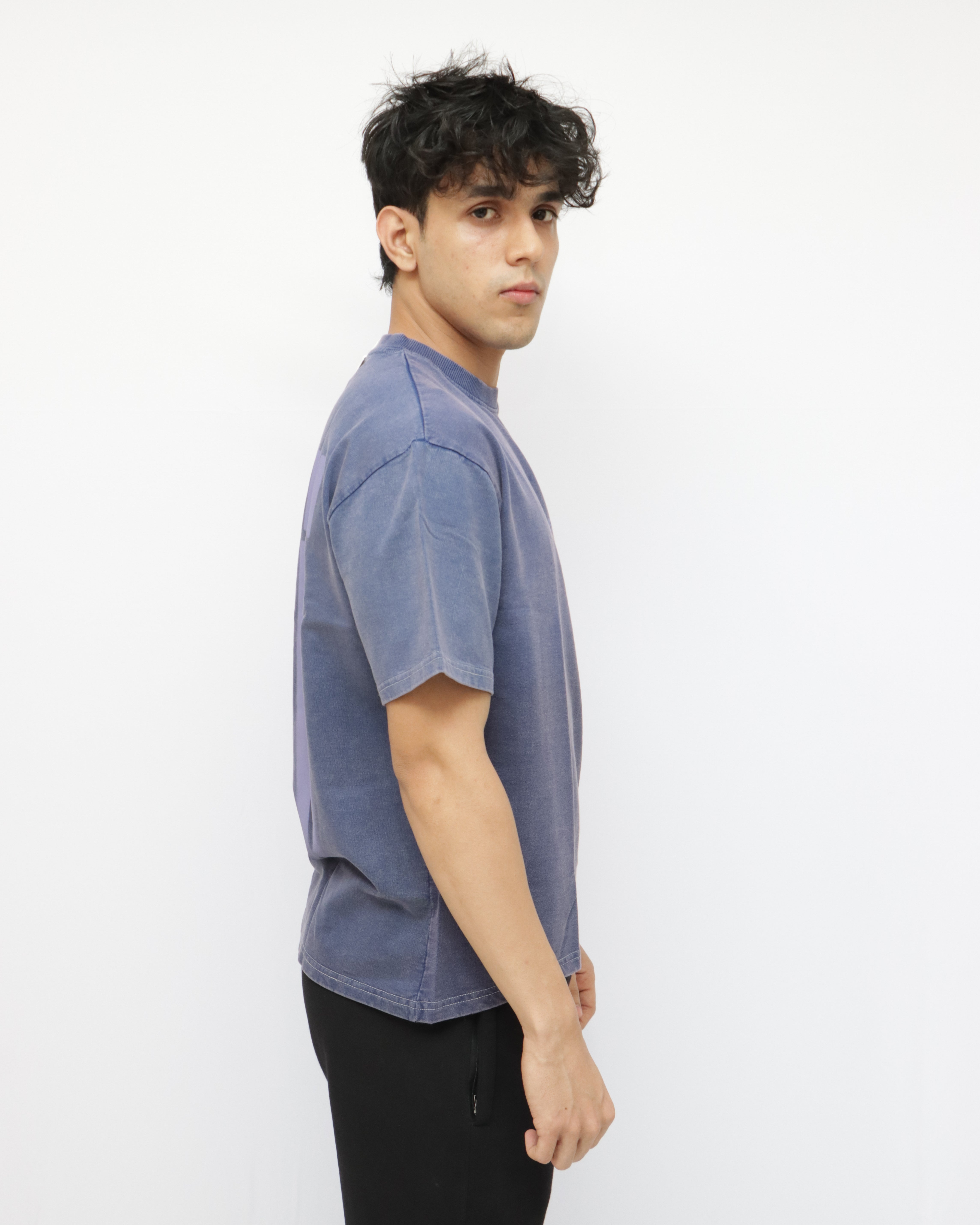 Blue Stay In Blurr Drop Down Tshirt