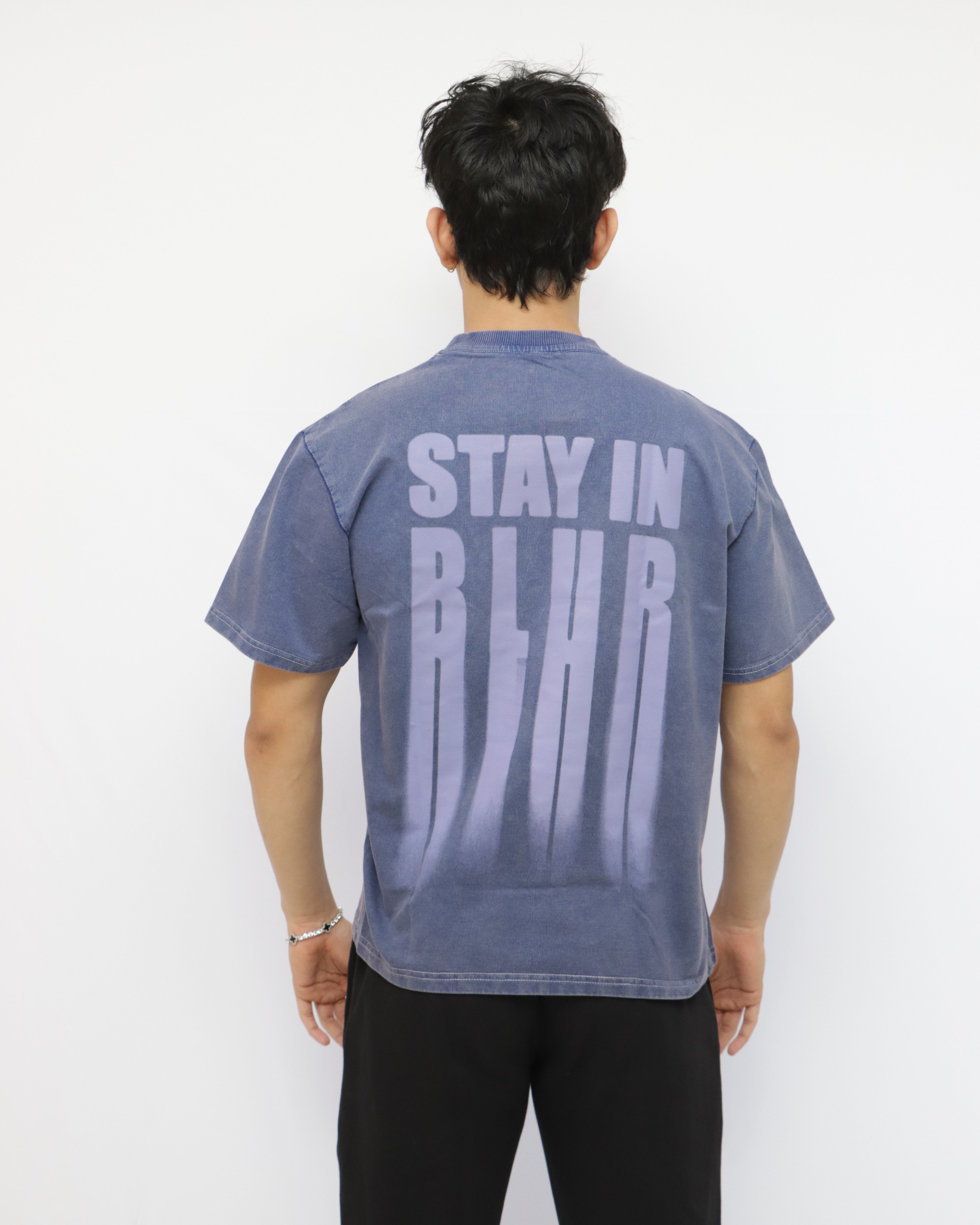 Blue Stay In Blurr Drop Down Tshirt