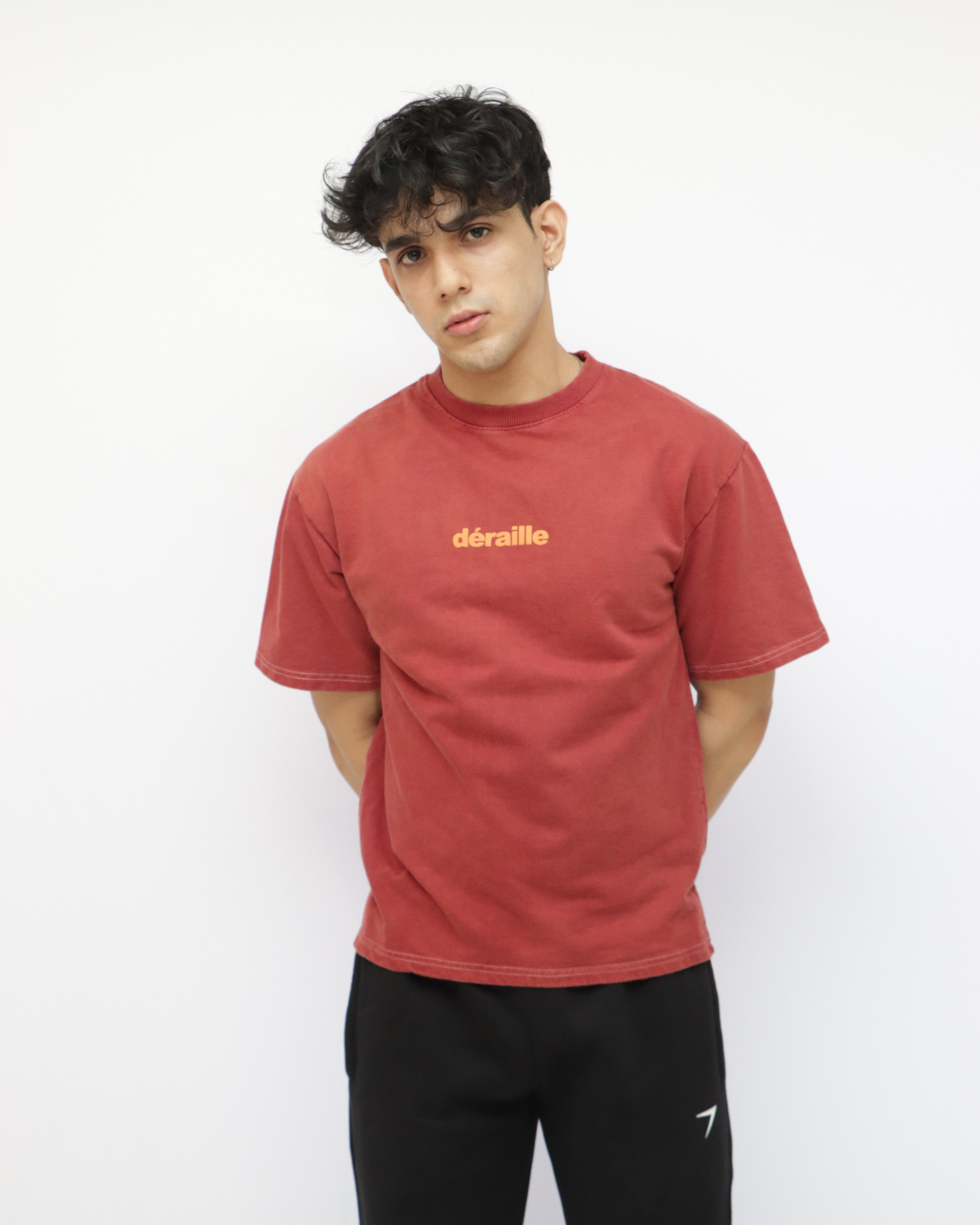 Orange Stay In Blurr Drop Down Tshirt